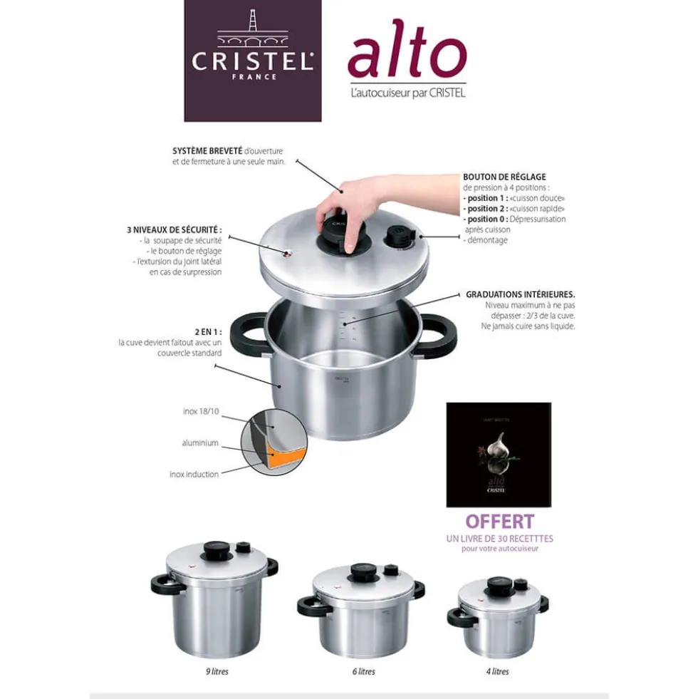 Autocuiseur Alto 9L - CRISTEL