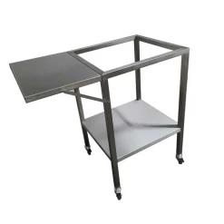 Barbecue Inox Charbon avec Chariot et Couvercle - PLANCHA TONIO