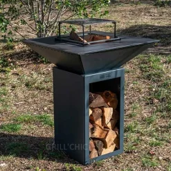 Brasero CEVENOL Carré 74x74x90 cm Acier Thermolaqué - GRILL CHIC