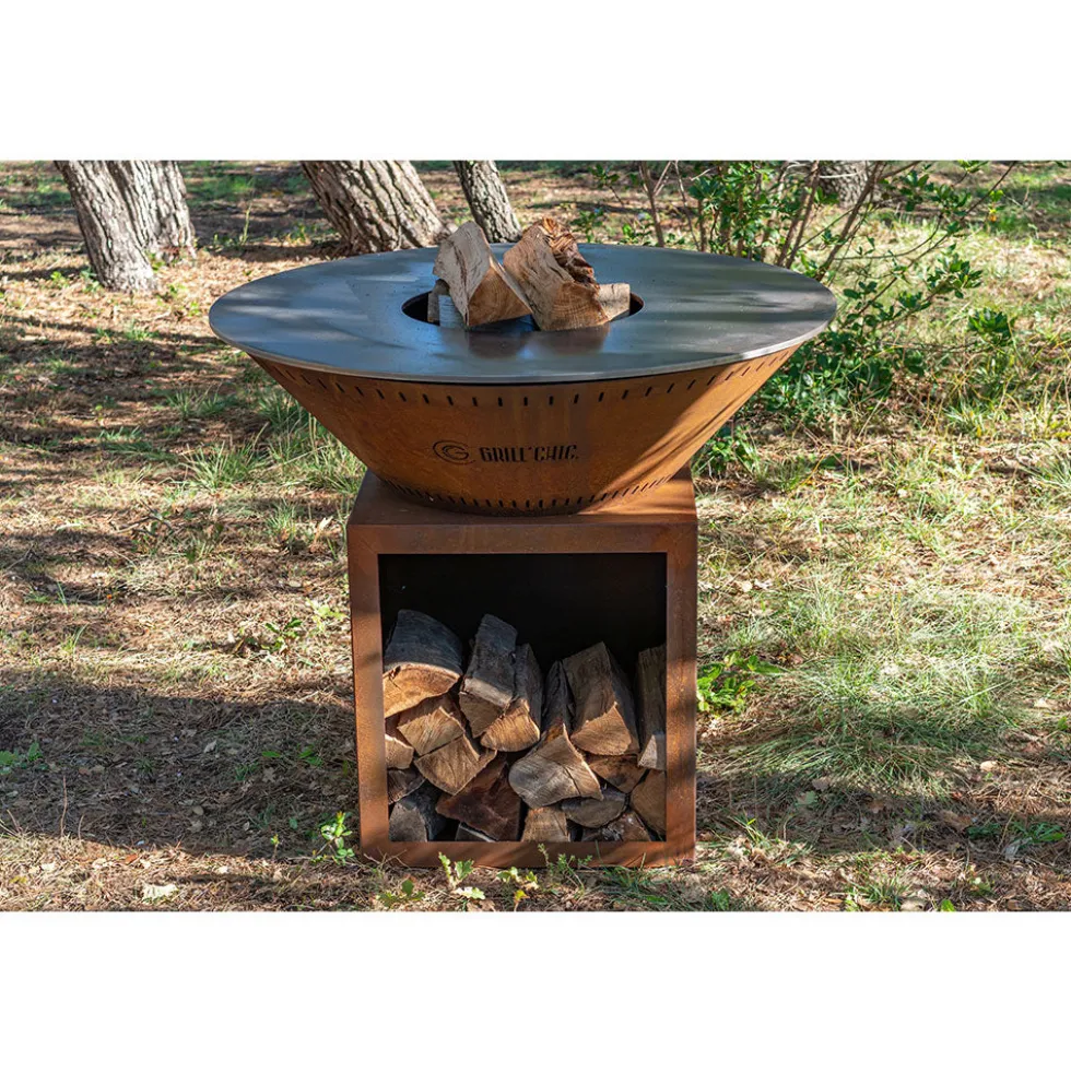 Brasero Classique 103 x 90cm CORTEN Simple Cuve - GRILL CHIC
