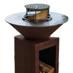 Brasero Cévenol Rond CORTEN Bois 74 x 90 cm - GRILL CHIC