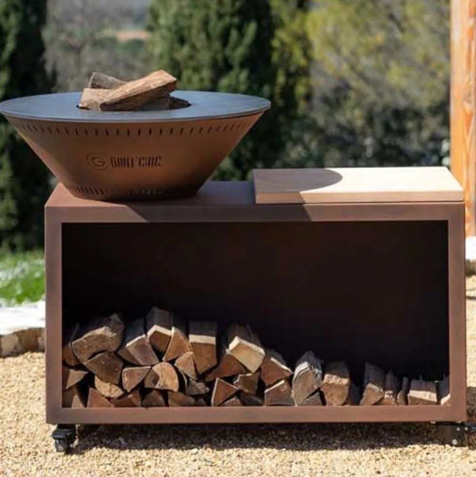 Brasero Traditionnel 100x90 cm ACIER Double Cuve - GRILL CHIC