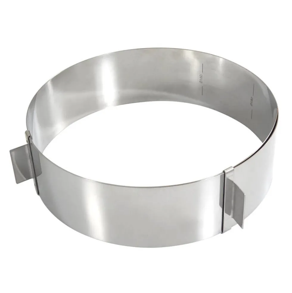 Cercle réglable inox - de 160 à 280 mm diamètre - hauteur 60 mm - GOBEL