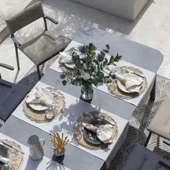 Chaise de jardin Oron avec accoudoir toile BeComfort - LAFUMA