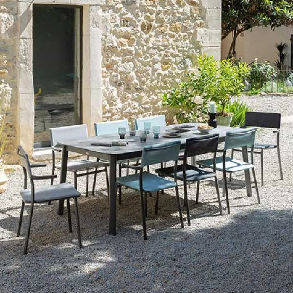 Chaise de jardin Oron avec accoudoir toile Batyline DUO - LAFUMA