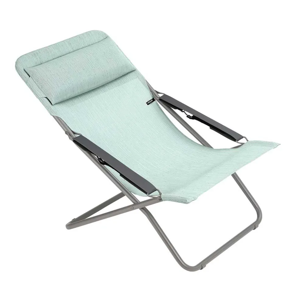 Chaise longue pliante bain de soleil TRANSABED toile Batyline DUO - LAFUMA