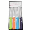 Coffret 4 Couteaux d'Office à lame crantée avec Manches Plastique de Couleur - Au Sabot