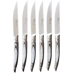 Coffret 6 Couteaux Le Thiers Avantage avec Manche Paperstone Gris - GOYON-CHAZEAU