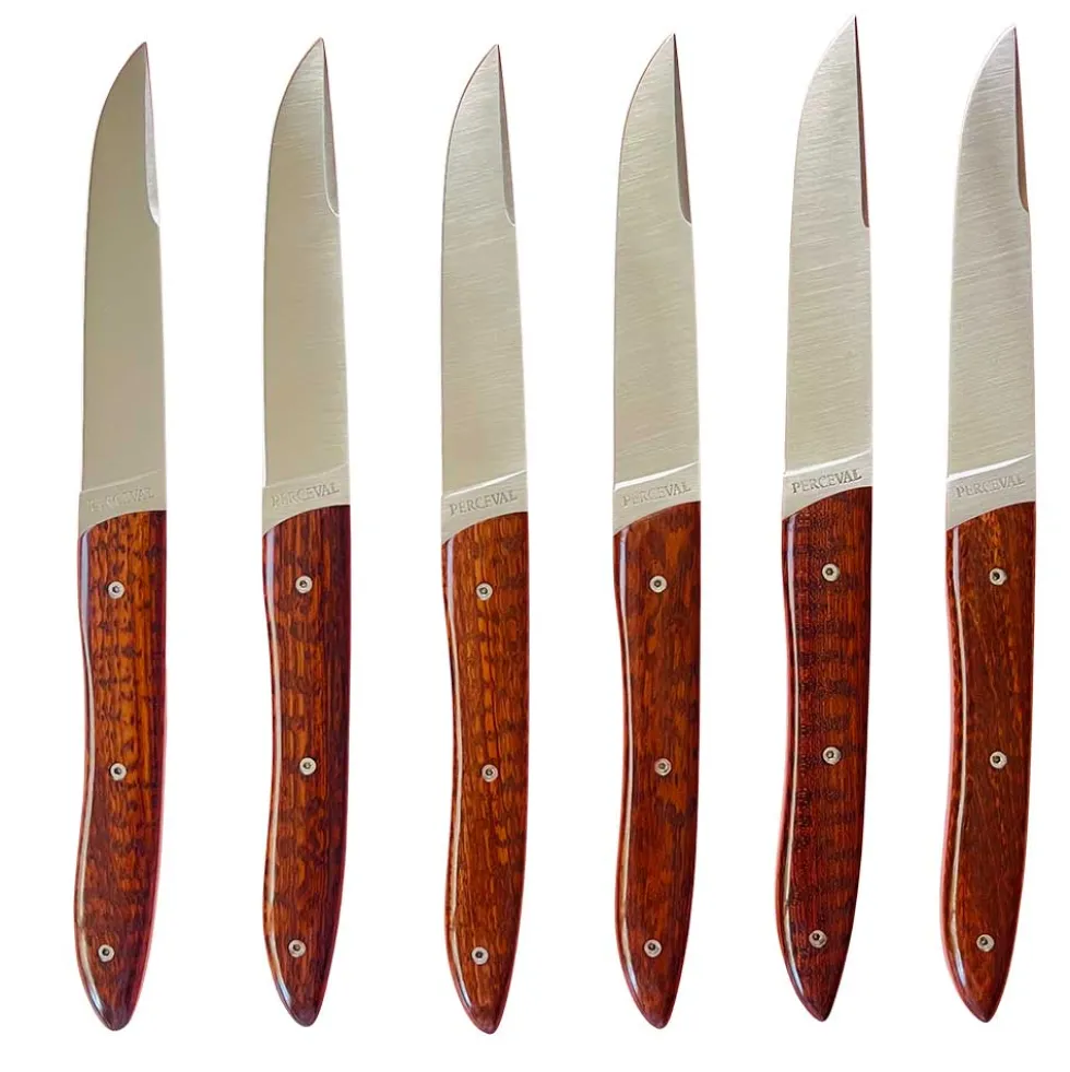 Coffret 6 couteaux UBAC bois d'amourette - PERCEVAL