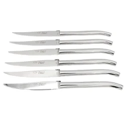 Coffret de 6 couteaux Laguiole Acier brillant - Au Sabot