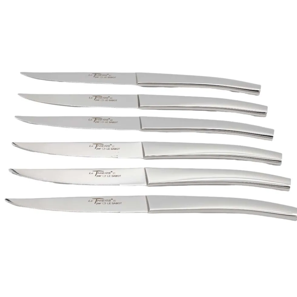 Coffret de 6 couteaux Le Thiers Acier brillant - Au Sabot
