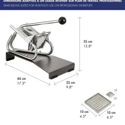 Coupe-Frites Professionnel couteau étamé + poussoir 13 mm - Louis Tellier