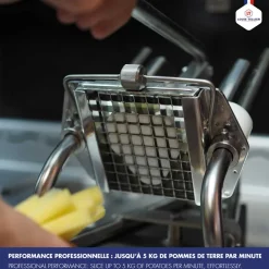 Coupe-Frites Professionnel couteau étamé + poussoir 6 mm - Louis Tellier