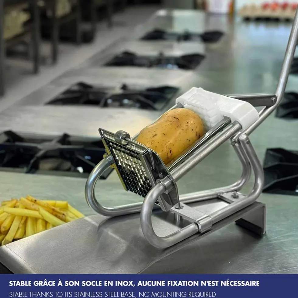Coupe-Frites Professionnel inox - couteau inox + poussoir 13 mm - Louis Tellier