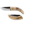 Couteau Pliant Amicu Corne de Bélier Lame Martelée - Au Sabot