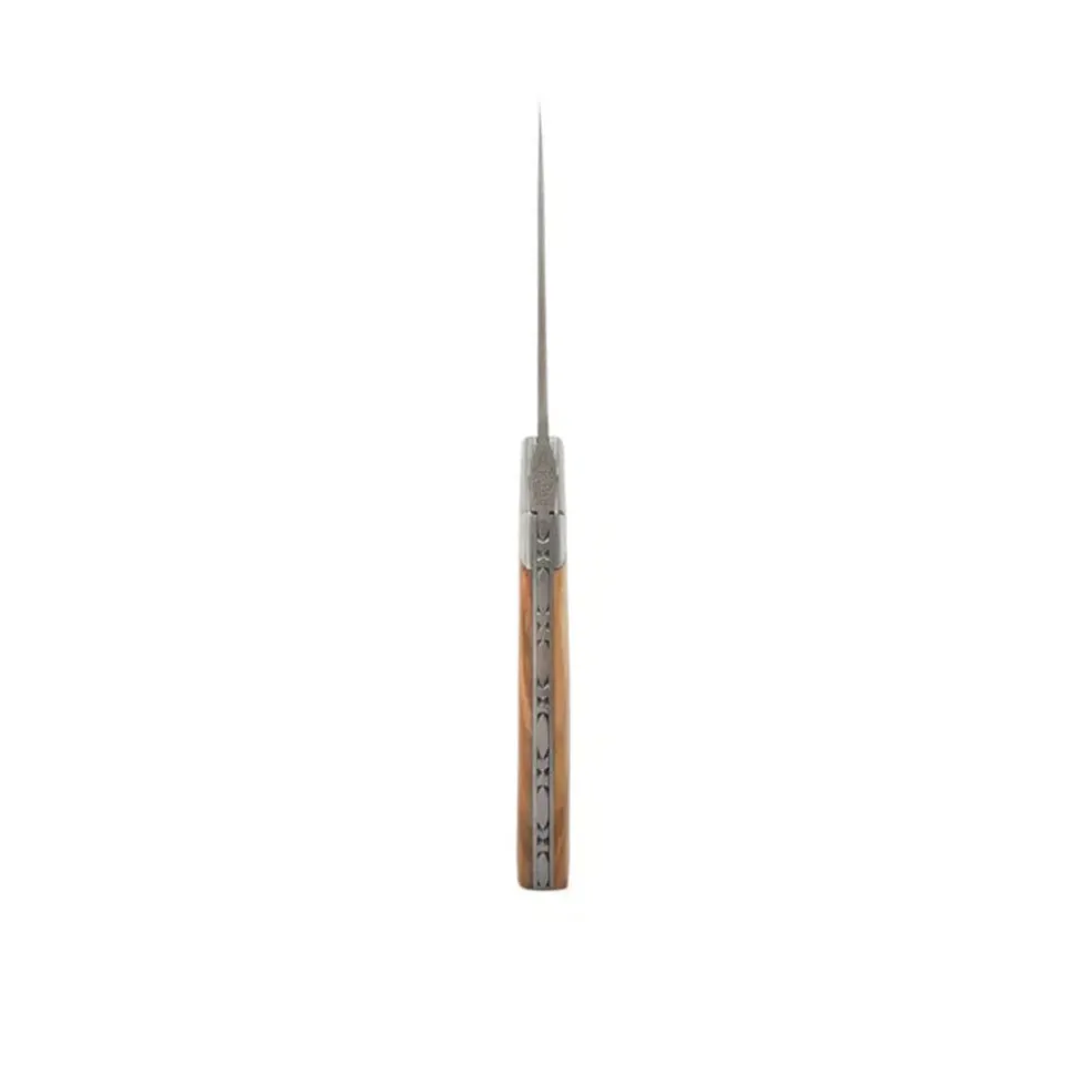 Couteau pliant Le Thiers Pirou 12cm Ebène avec Etui en cuir OFFERT - GOYON-CHAZEAU