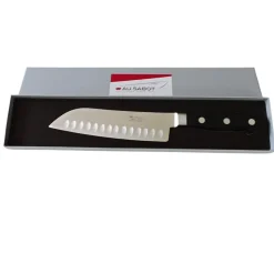 Couteau Santoku Alvéolé Forgé Noir - Au Sabot