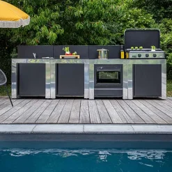 Cuisine Comfort 4 Modules Noir et Inox - ENO