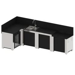 Cuisine Comfort 4 Modules Noir et Inox - ENO