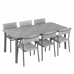Ensemble table extensible et 6 fauteuils de jardin - LAFUMA