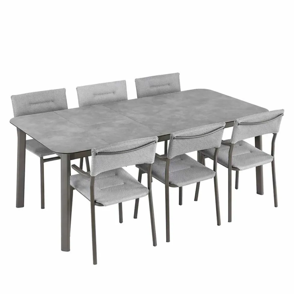 Ensemble table extensible et 6 fauteuils de jardin - LAFUMA