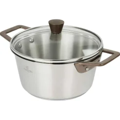 Faitout Inox Brossé Anses Cuivrées Couvercle OFFERT - CRISTEL