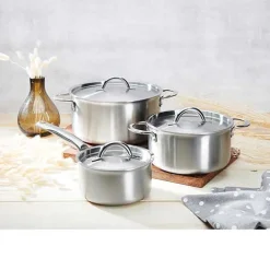Lot 4 Couvercles Inox Brossé - DE BUYER