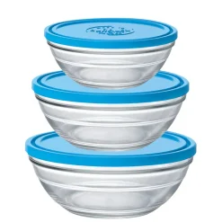 Lot de 3 boites conservation verre rondes Freshbox - DURALEX