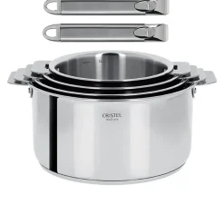 Lot de 4 Casseroles inox Casteline avec 2 poignées Zenith INCLUSES - CRISTEL