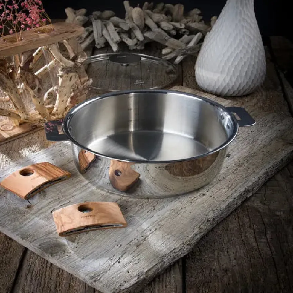 Lot de 4 Casseroles inox Casteline poignée amovible - CRISTEL