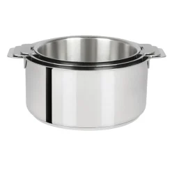Lot de 3 Casseroles inox Mutine poignée amovible - CRISTEL