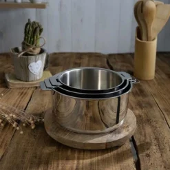 Lot de 4 Casseroles Mutine poignée amovible - CRISTEL