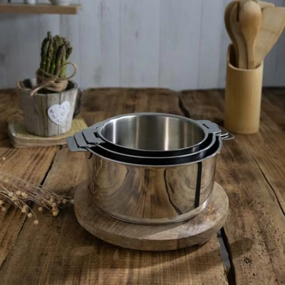 Lot de 4 Casseroles Mutine poignée amovible - CRISTEL