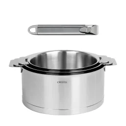 Lot de 3 Casseroles STRATE poignée ZENITH amovible OFFERTE - CRISTEL