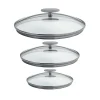 Lot de 3 Couvercles en verre bombé Platine - CRISTEL