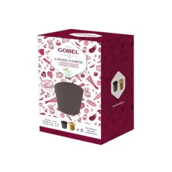Lot de 6 moules à Dariole et Baba anti-adhérents - GOBEL