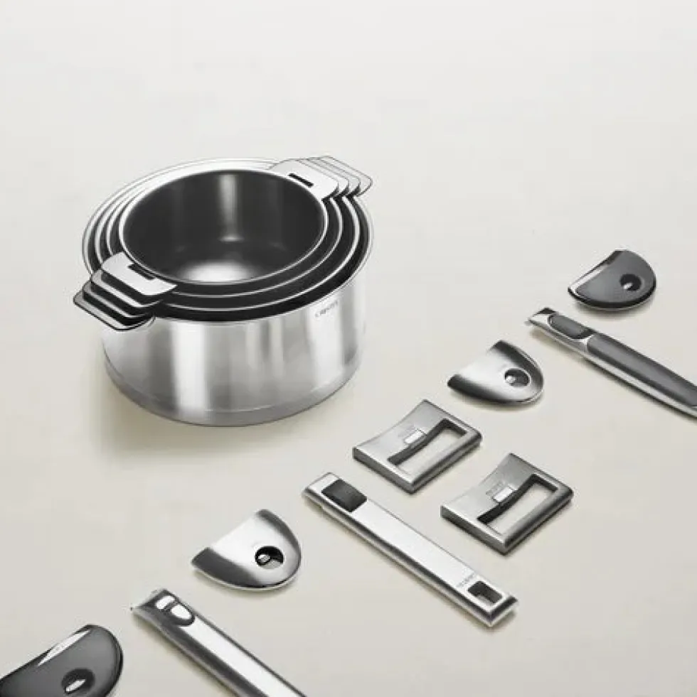 Lot de poignée amovible et 2 anses inox ZENITH - CRISTEL