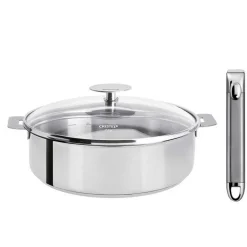 Lot Sauteuse Mutine 24 cm amovible avec 1 poignée Zenith et couvercle - CRISTEL