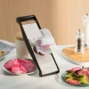 Mandoline inox Compact-PRO BASALTE 2 peignes effileurs (4 & 10 mm) - Louis Tellier