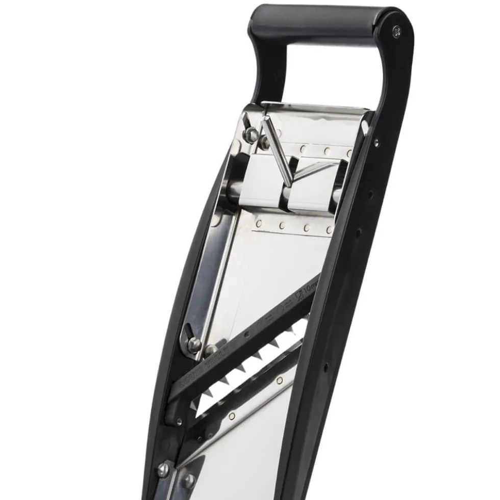 Mandoline inox Compact-PRO BASALTE 2 peignes effileurs (4 & 10 mm) - Louis Tellier