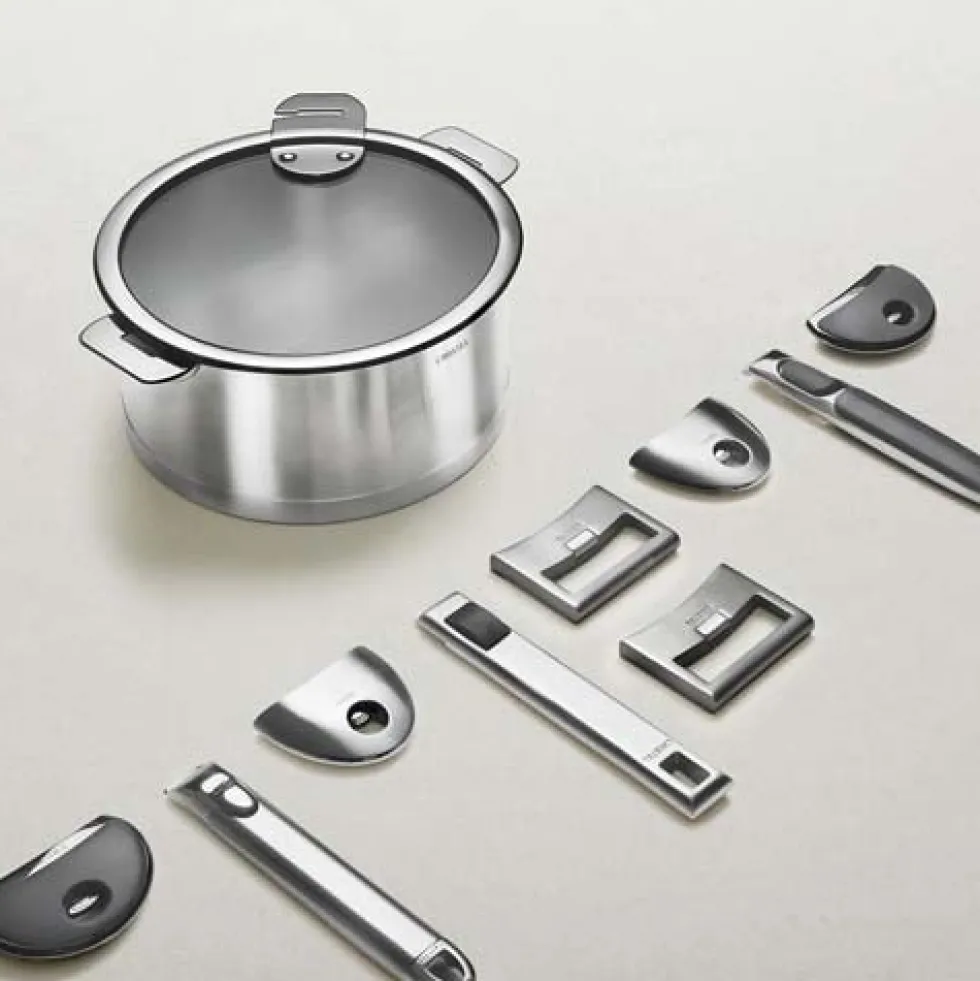 Marmite inox Strate poignée fixe avec couvercle OFFERT - CRISTEL