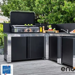 Meuble FELIX 120 cm Noir Inox - ENO