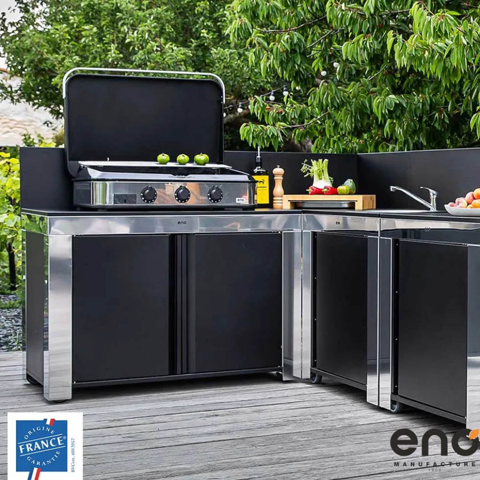 Meuble FELIX 120 cm Noir Inox - ENO