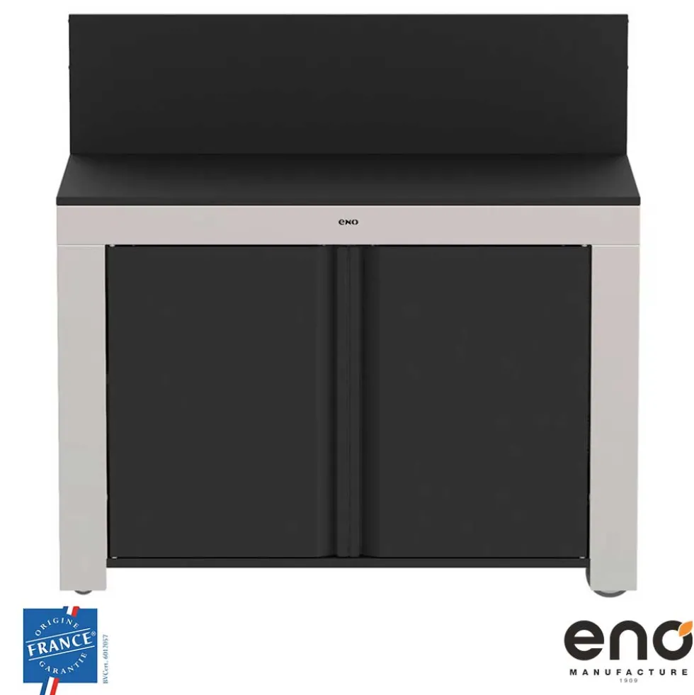 Meuble FELIX 120 cm Noir Inox - ENO