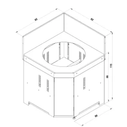 Meuble module d'Angle pour Kamado M et L Vert Sauge - ENO