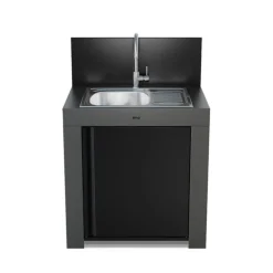 Meuble Évier avec Égouttoir 80 cm Gris Cargo - ENO