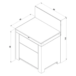 Module Plan de Travail 80 cm avec Tiroir Bleu Navy - ENO