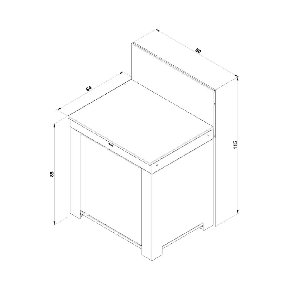 Module Plan de Travail 80 cm Vert Sauge - ENO