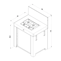 Module Table MASTER Encastrée 80 cm Gris Cargo - ENO