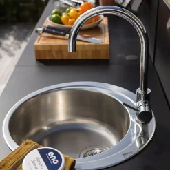 Module Évier 80 cm Noir Inox - ENO